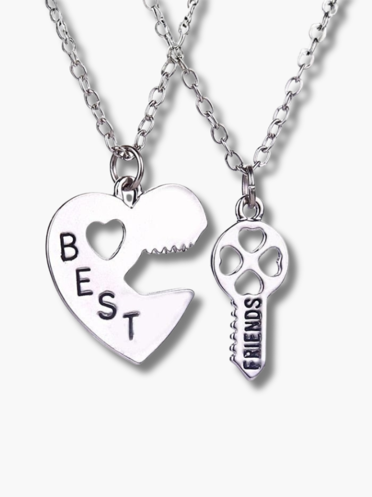 Best Friend Necklace Heart and Key