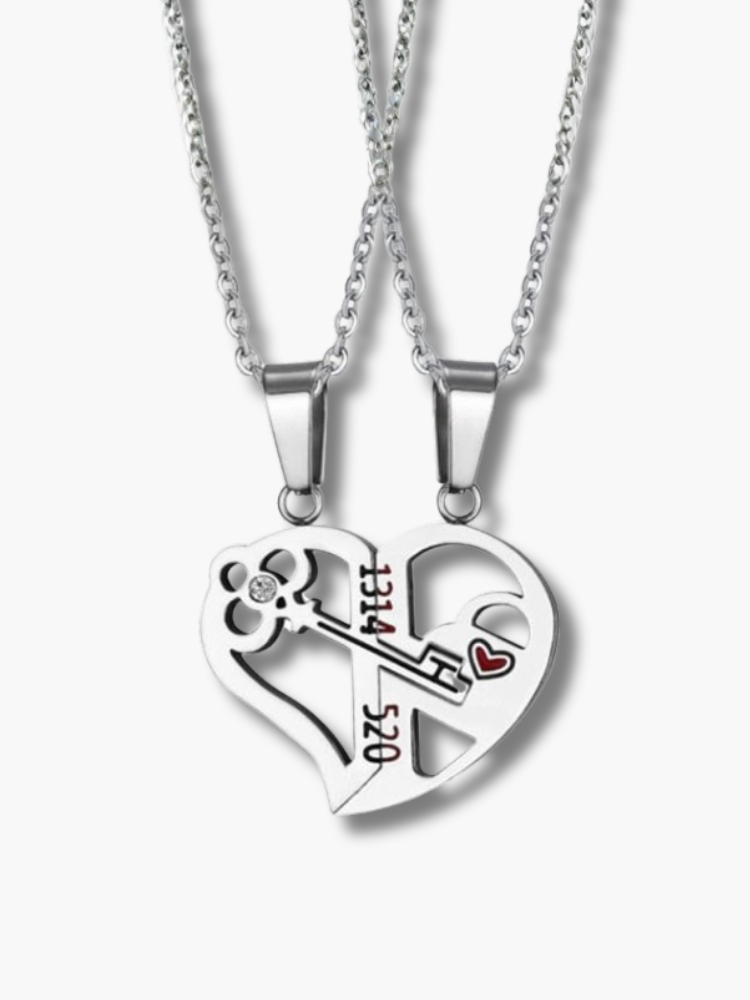 Lock and Key Couple Necklace