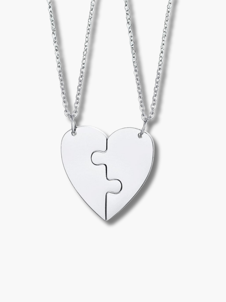 Puzzle Heart Necklace for Couples