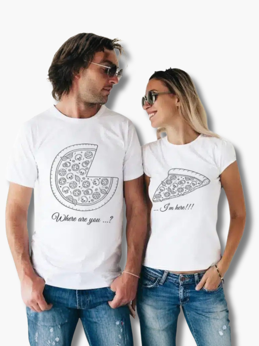 Matching Pizza Shirts for Couples