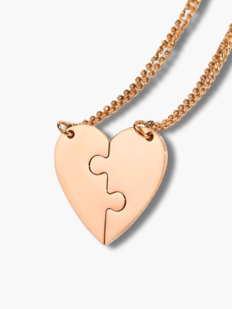 Puzzle Heart Necklace for Couples