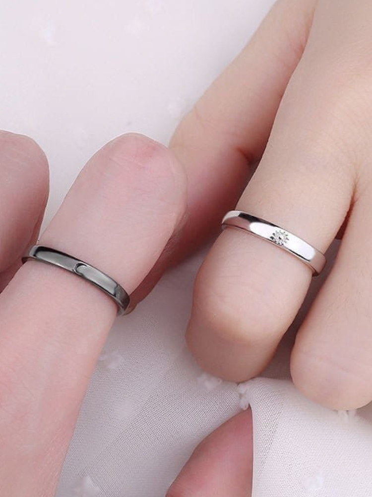 Moon & Star Couple Rings