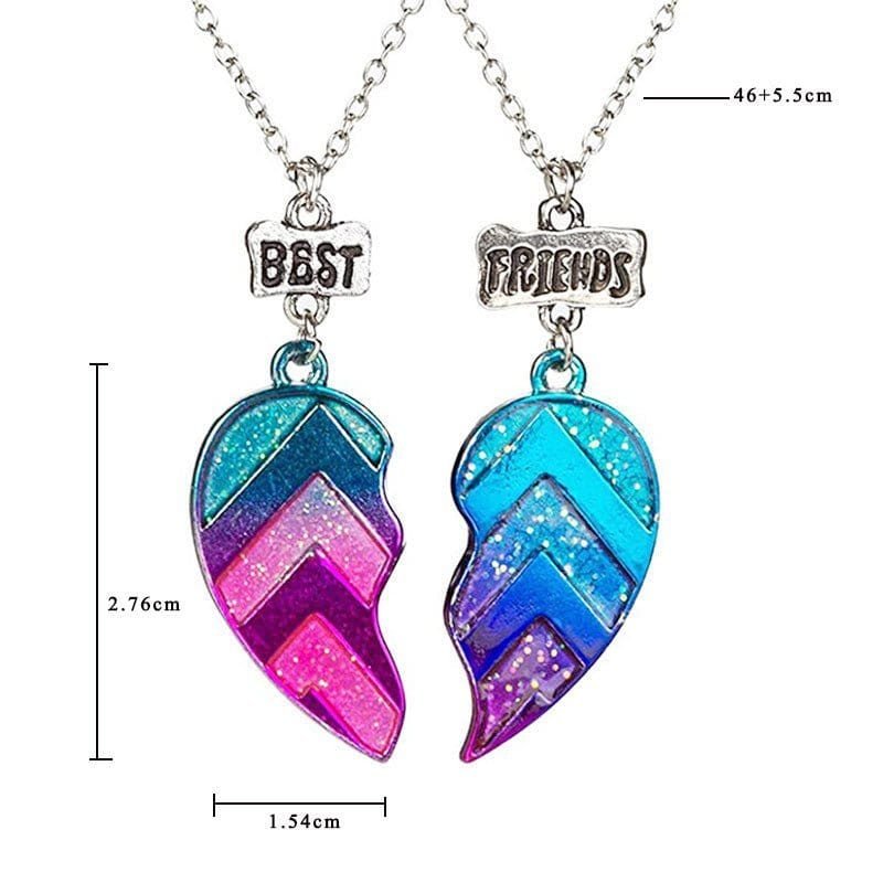 Best Friends Split Heart Necklace