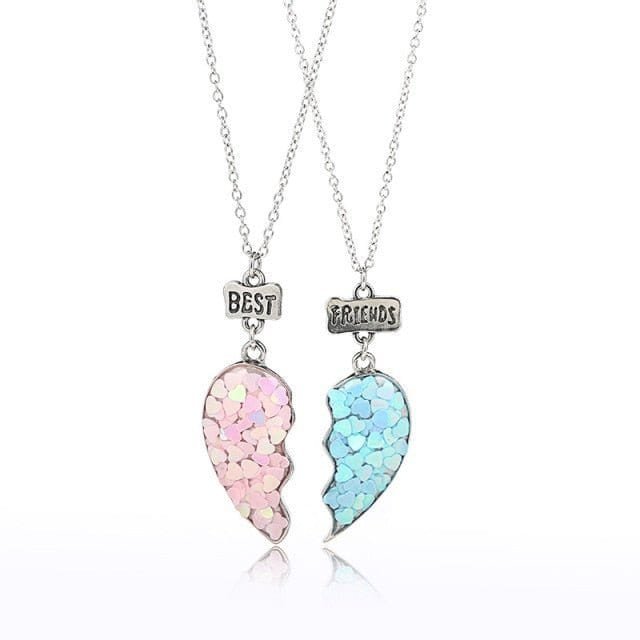 Best Friends Split Heart Necklace