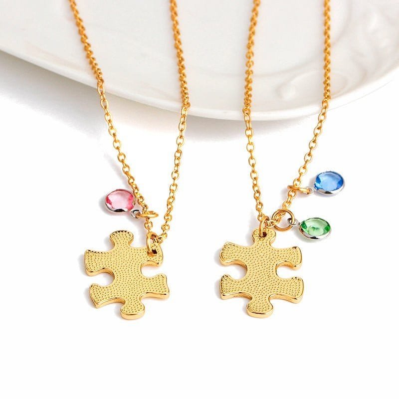Mother Daughter Puzzle Necklace