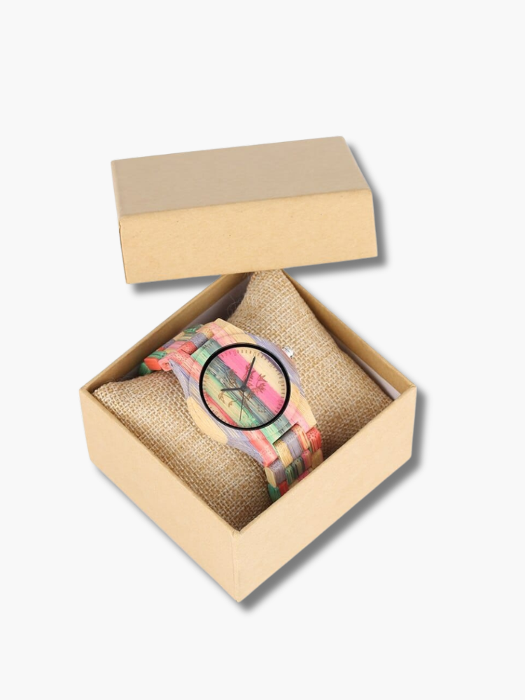 Colorful Bamboo Wood Couple Watch