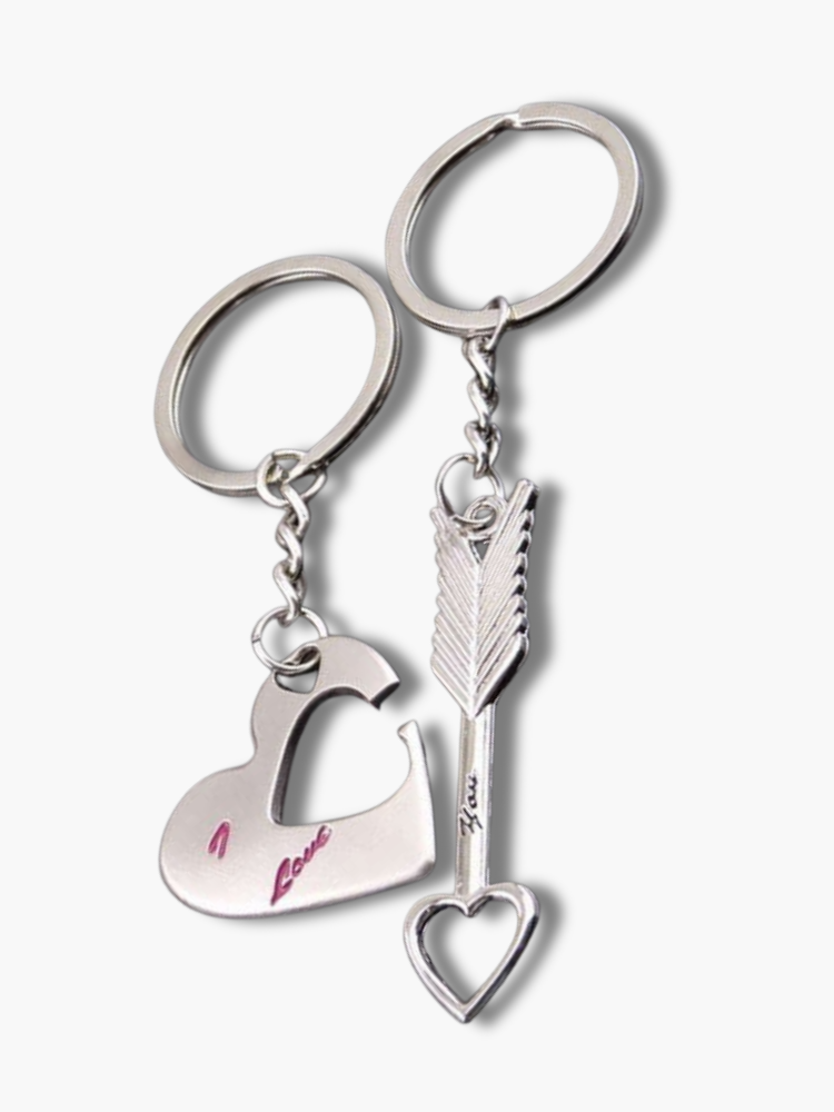 Couple Heart Keychain