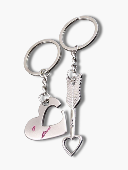 Couple Heart Keychain