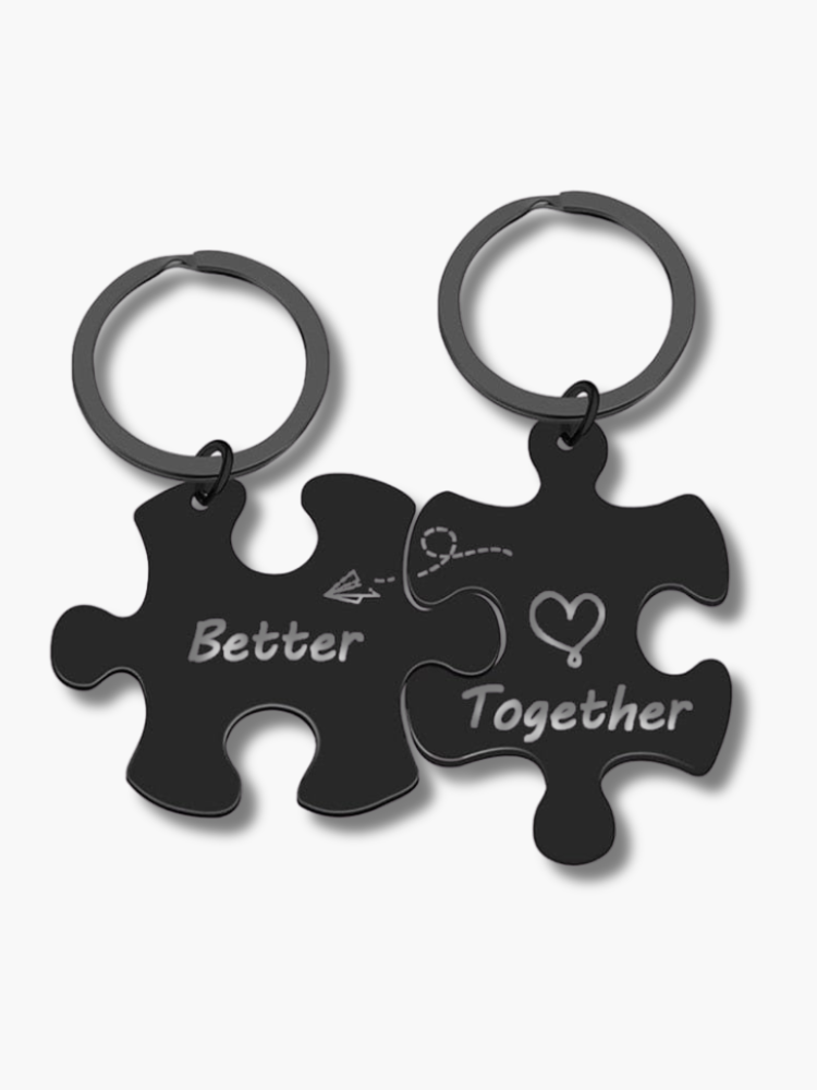 Couple Puzzle Keychain