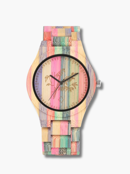 Colorful Bamboo Wood Couple Watch