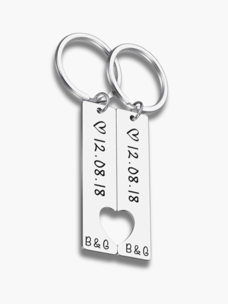 Couples Keyring Personalised Date