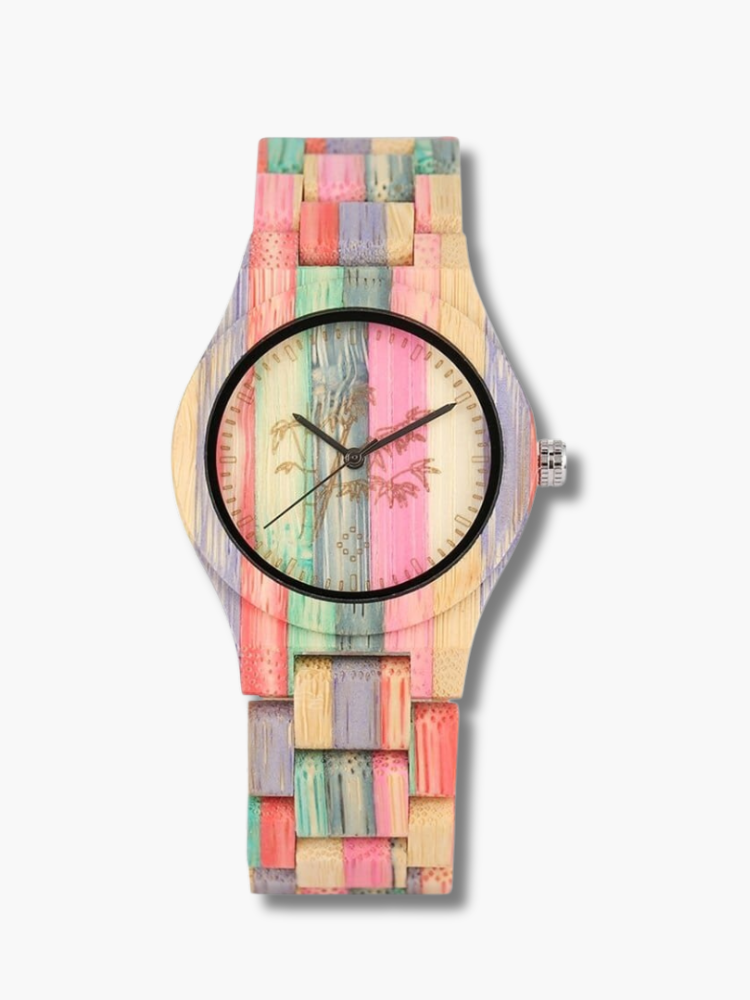 Colorful Bamboo Wood Couple Watch