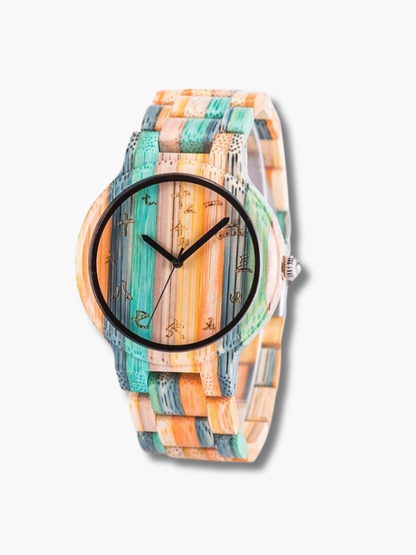 Colorful Couple Wood Watch