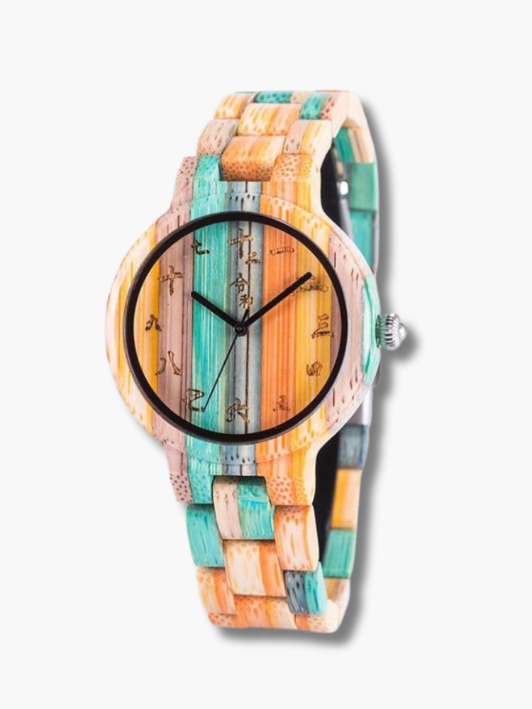 Colorful Couple Wood Watch