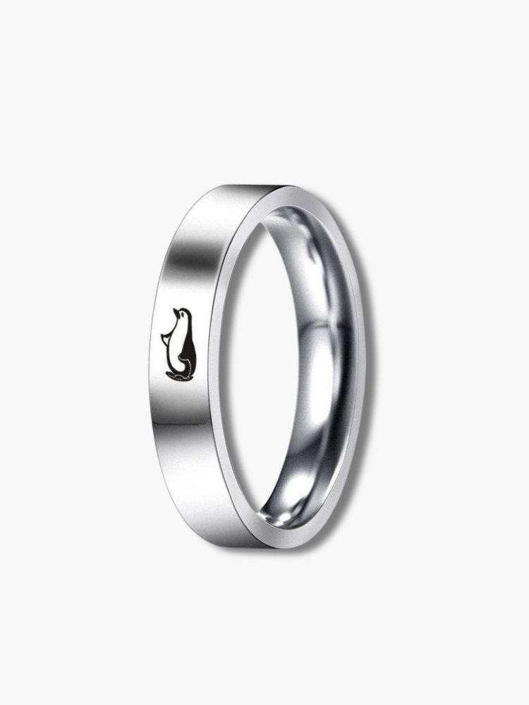 Couple Penguin Rings Set