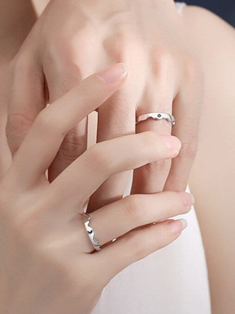 Moon & Sun Couple Rings Silver