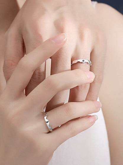 Moon & Sun Couple Rings Silver