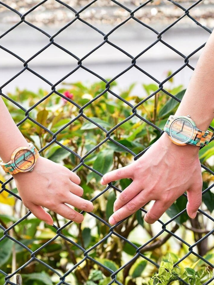 Colorful Couple Wood Watch