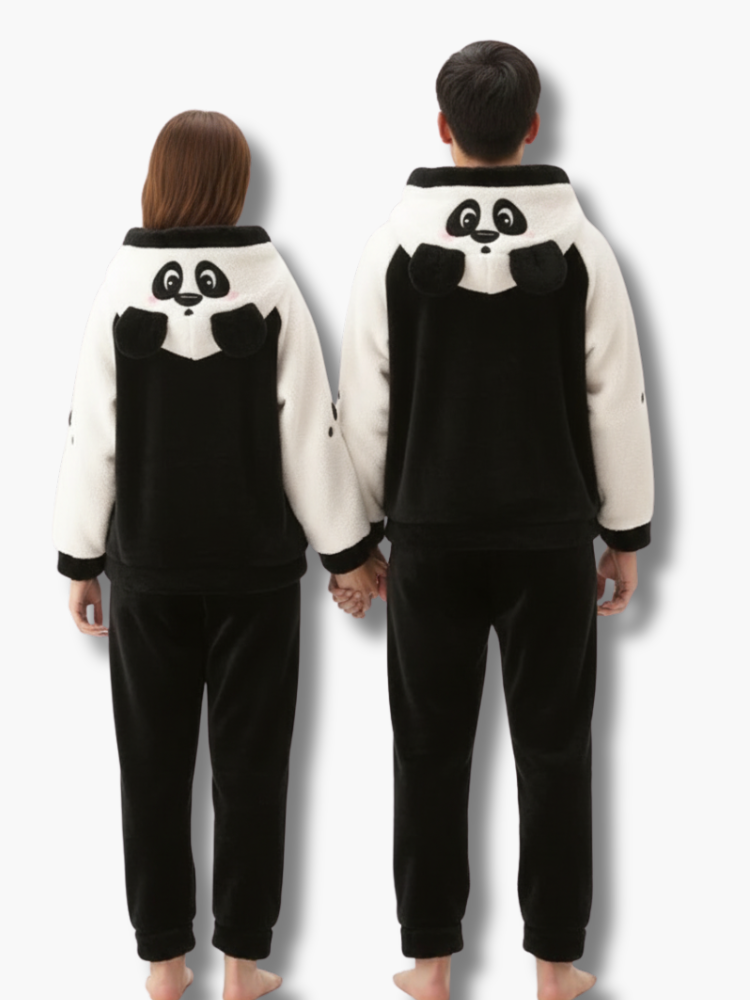 Matching Panda Onesies for Couples