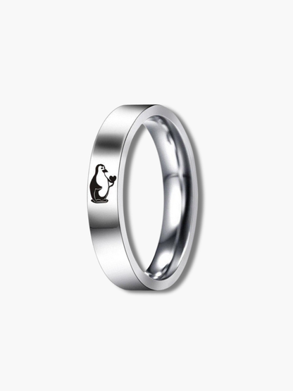 Couple Penguin Rings Set