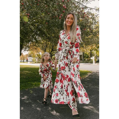 Mama and Mini Long Sleeves Maxi Dress