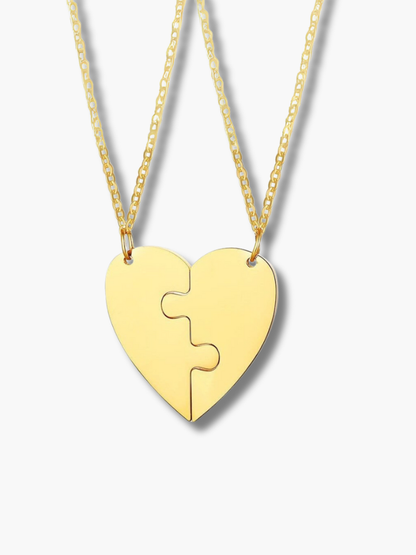 Puzzle Heart Necklace for Couples