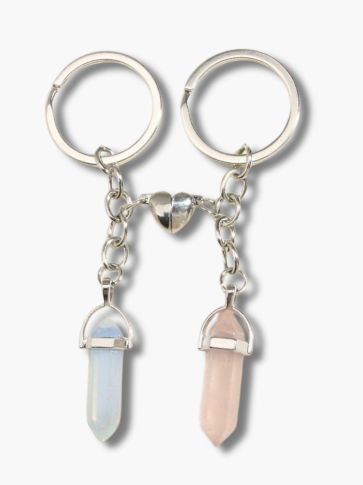 Obsidian & Jade Couple Keychain