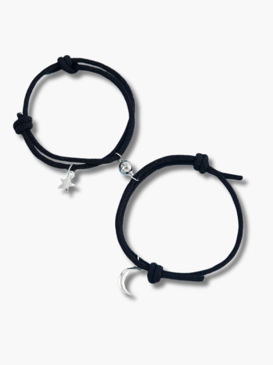 Magnetic Moon & Star Couple Bracelet