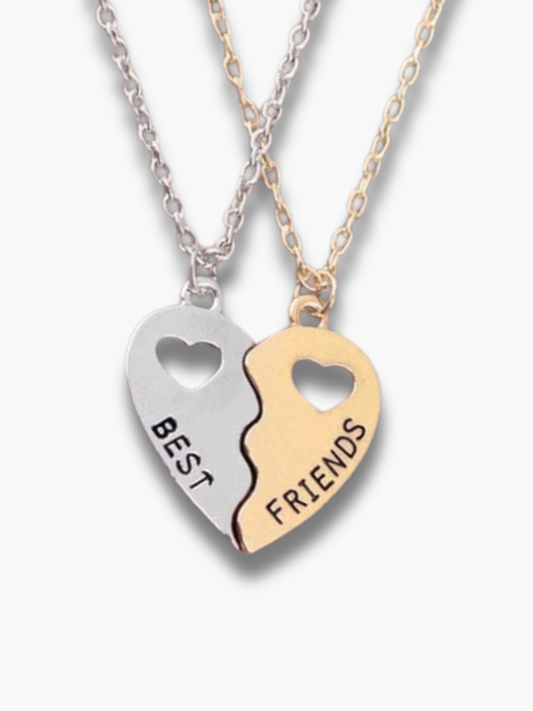 Friendship Heart Necklaces Split