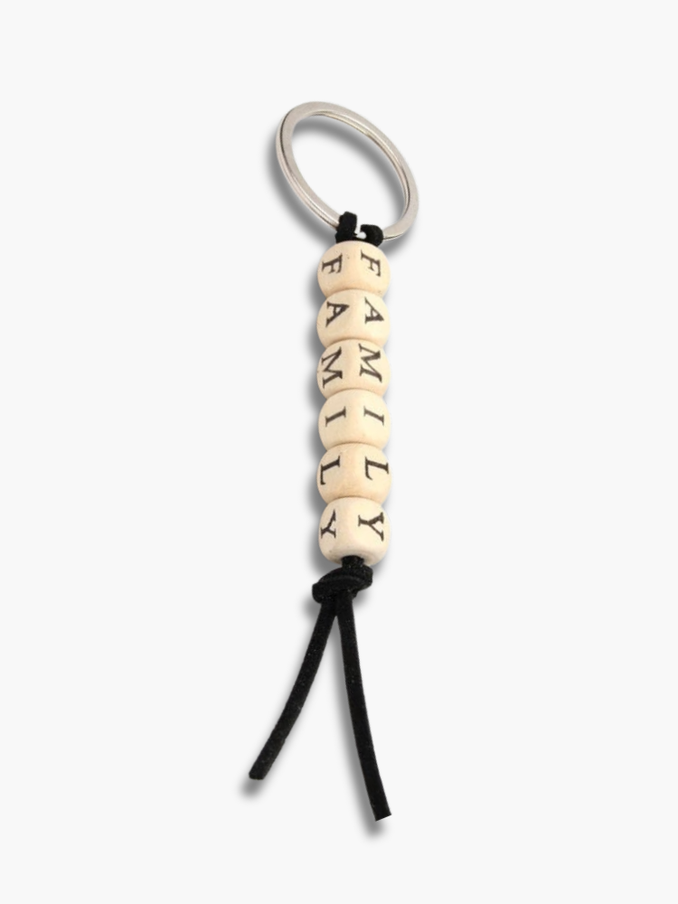 Couple Keychains Wooden Beads