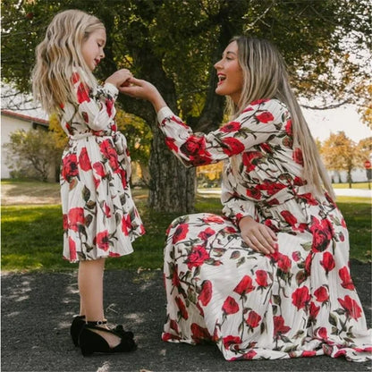 Mama and Mini Long Sleeves Maxi Dress