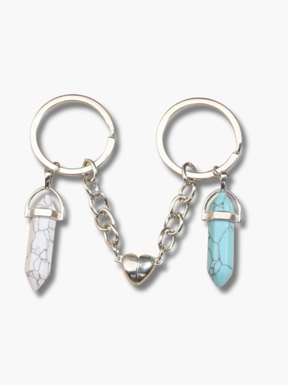 Obsidian & Jade Couple Keychain