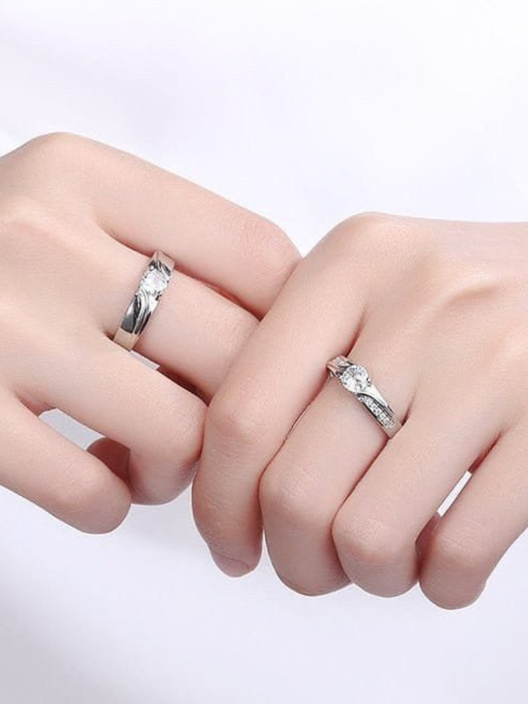 Silver Couple Promise Rings