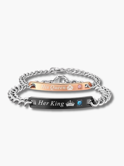 Her King His Queen Bracelets Set