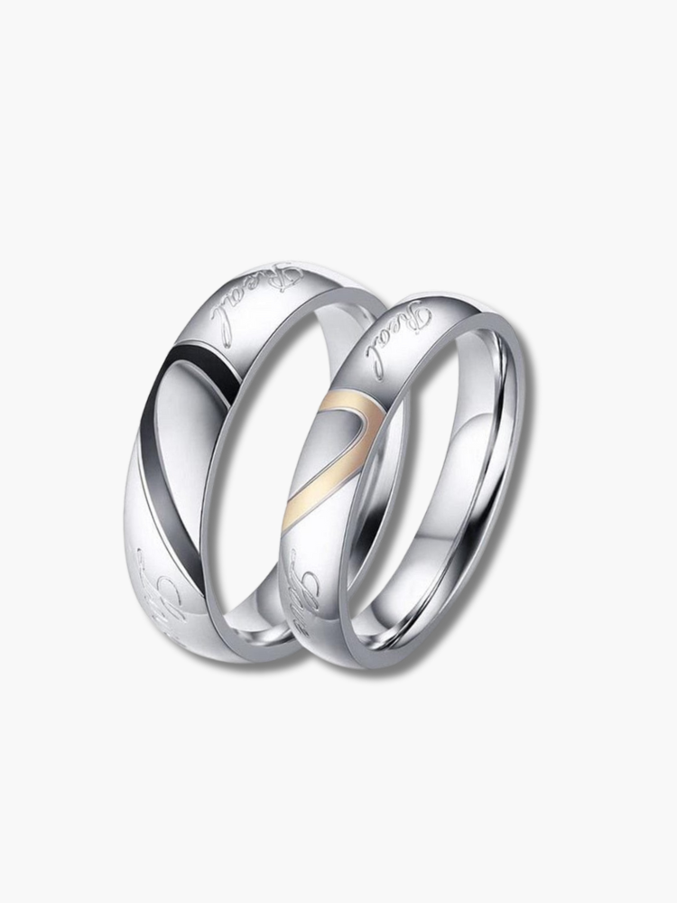 Matching Heart Couple Rings