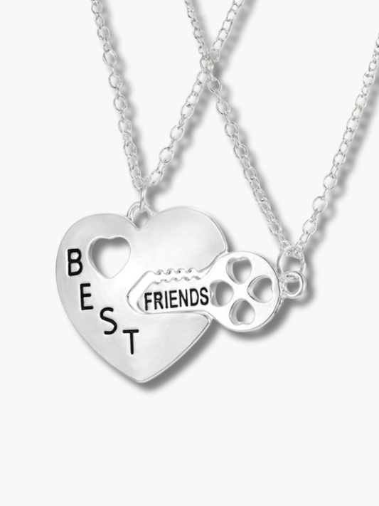 Best Friend Heart and Key Necklaces