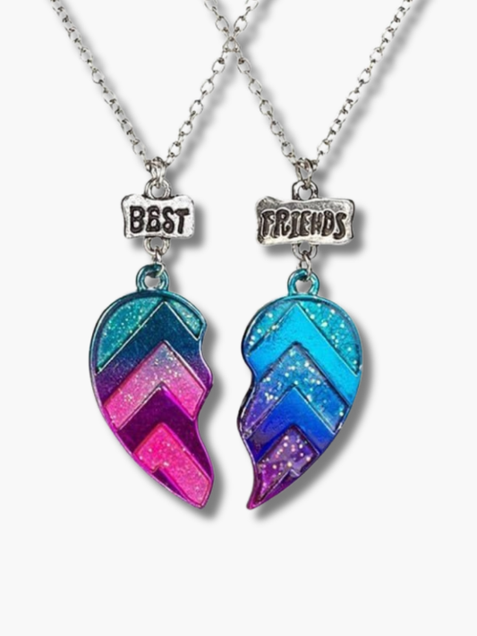 Best Friends Split Heart Necklace