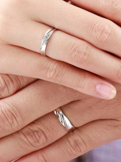 Couple Silver Rings Set