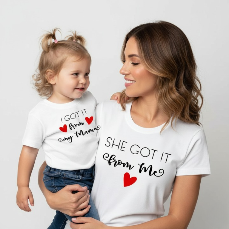 Adorable Mother and Daughter T-shirts