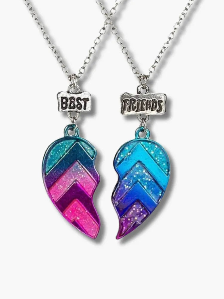 Best Friends Split Heart Necklace