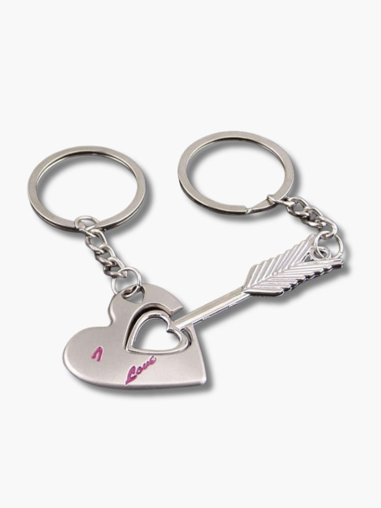 Couple Heart Keychain
