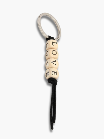 Couple Keychains Wooden Beads