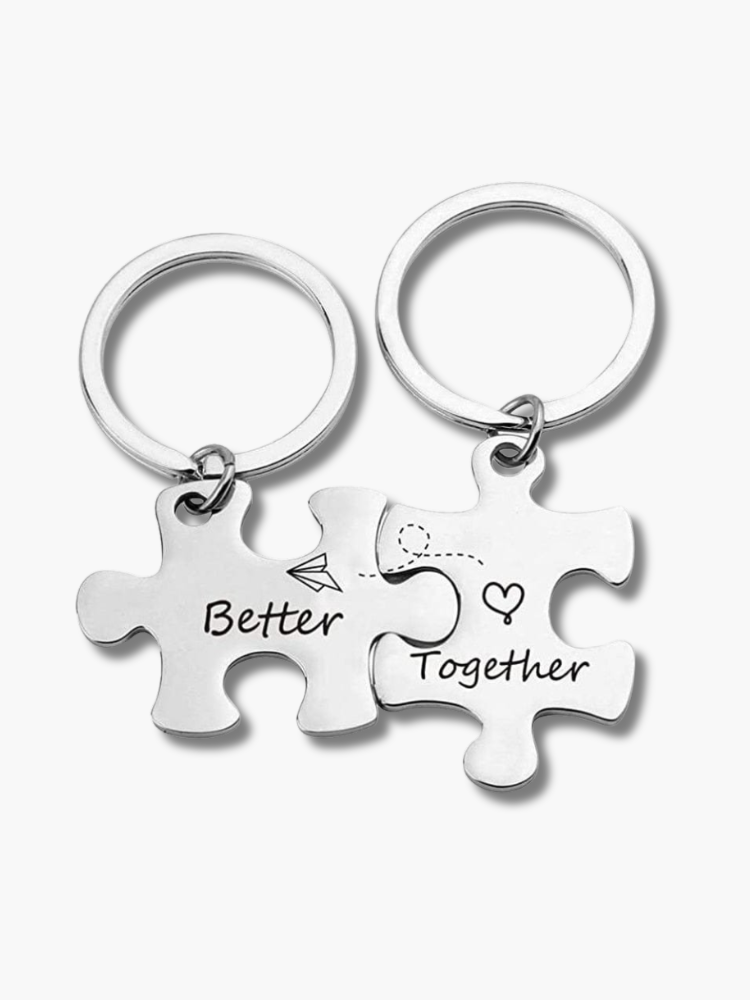 Couple Puzzle Keychain