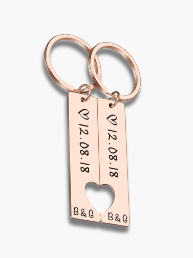 Couples Keyring Personalised Date