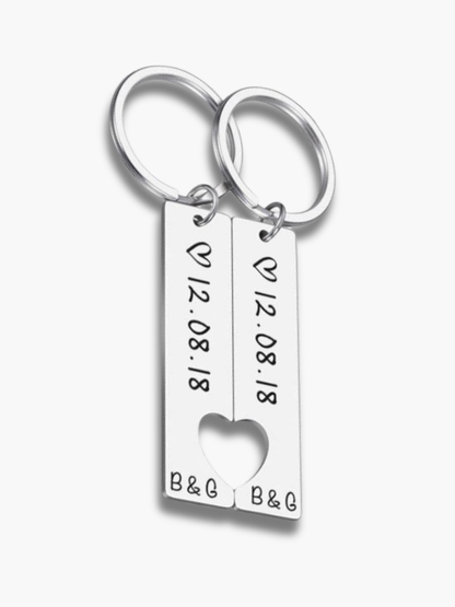 Couples Keyring Personalised Date