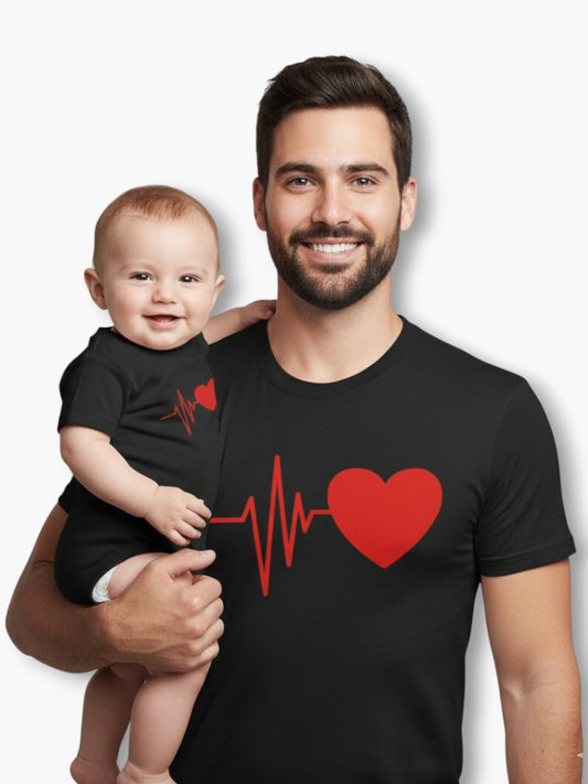 Dad and Son Heartbeat T-shirts