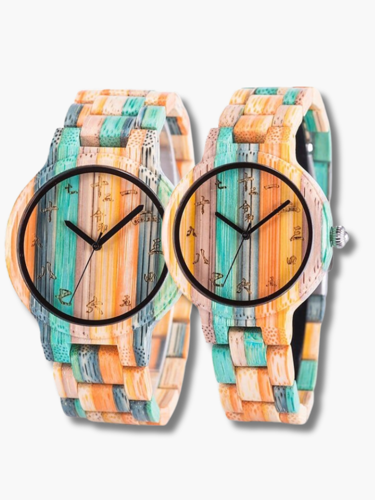 Colorful Couple Wood Watch