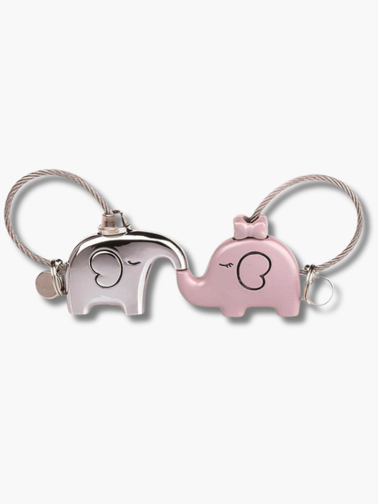 Elephant Couple Keychain