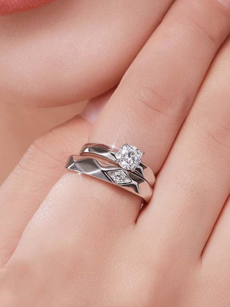 Engagement Silver Rings for Couples