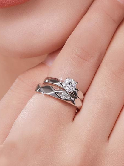 Engagement Silver Rings for Couples